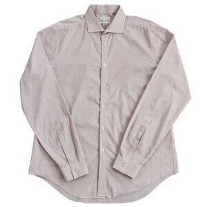 CALVIN Klein Pink Square Print Button-Up Dress Shirt